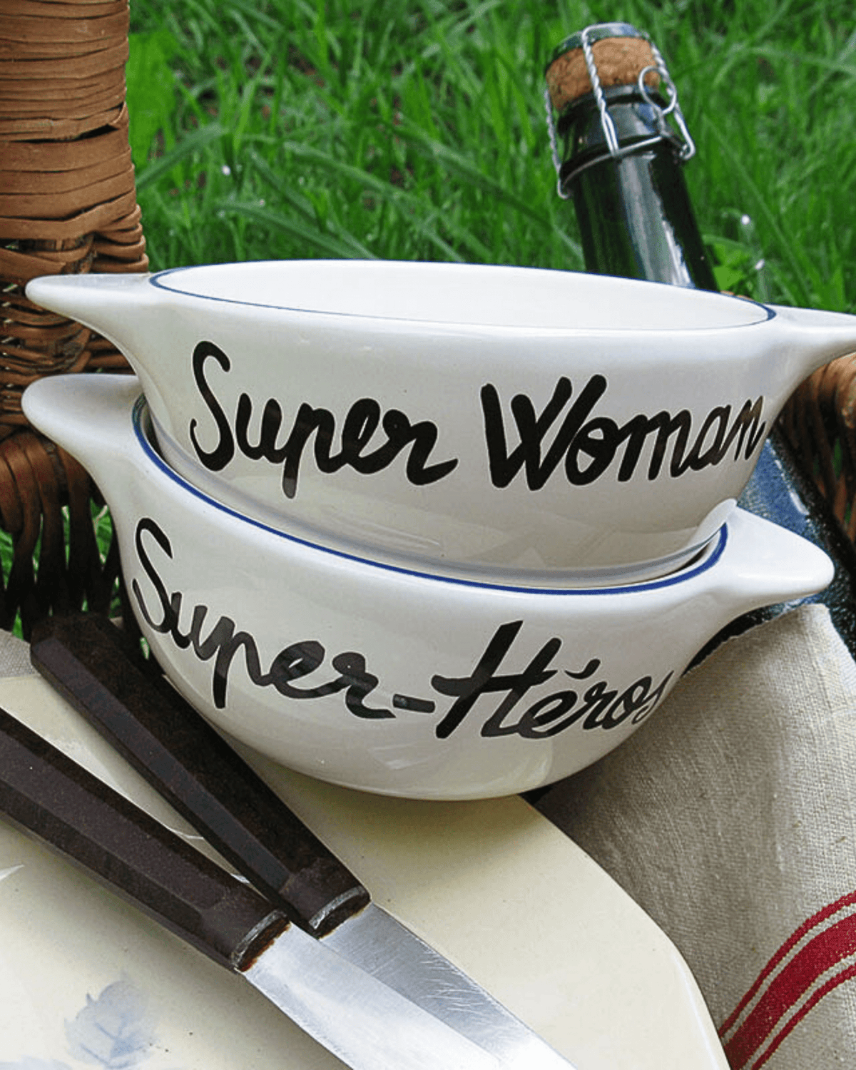 Bol breton super woman - pied de poule