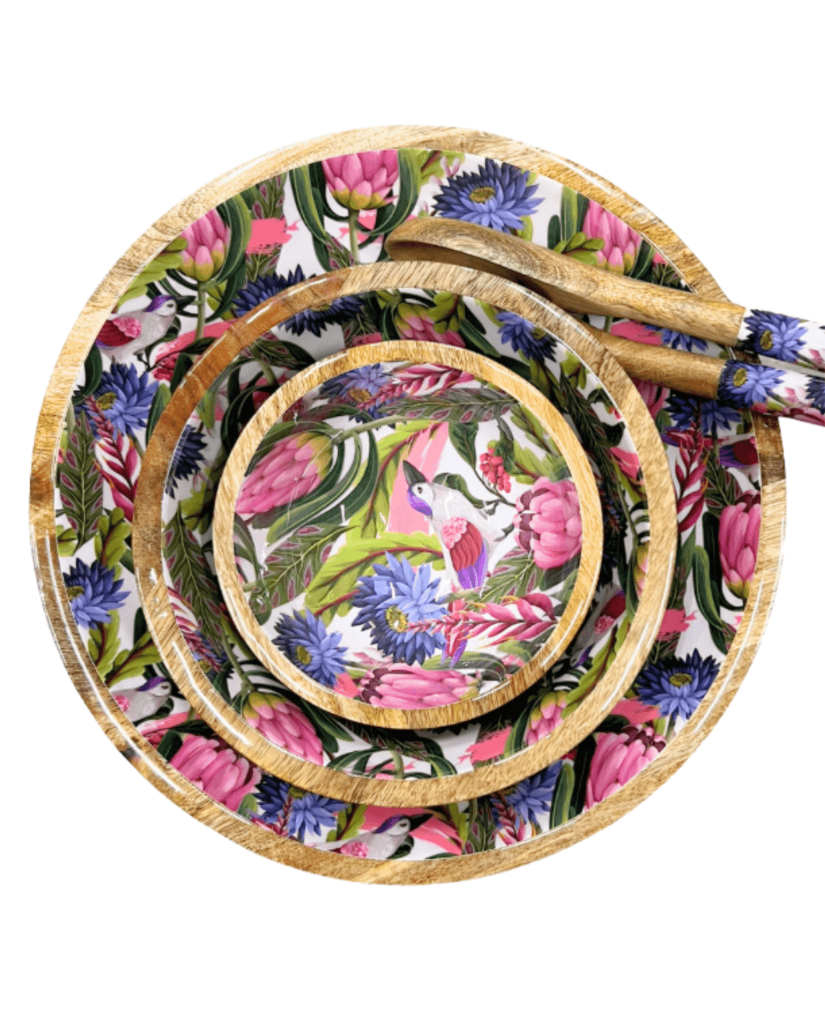 Bol en bois fleurs tropicales - by room