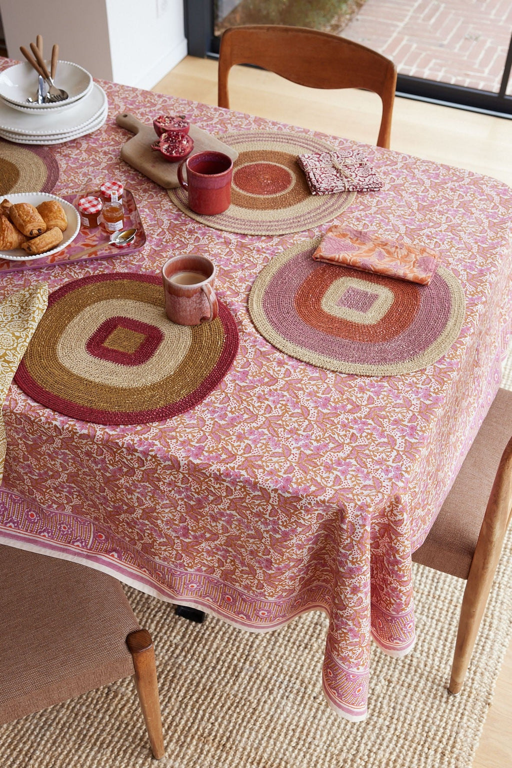Nappe en coton block print Nalini Rose 170 x 300 cm - vue 3