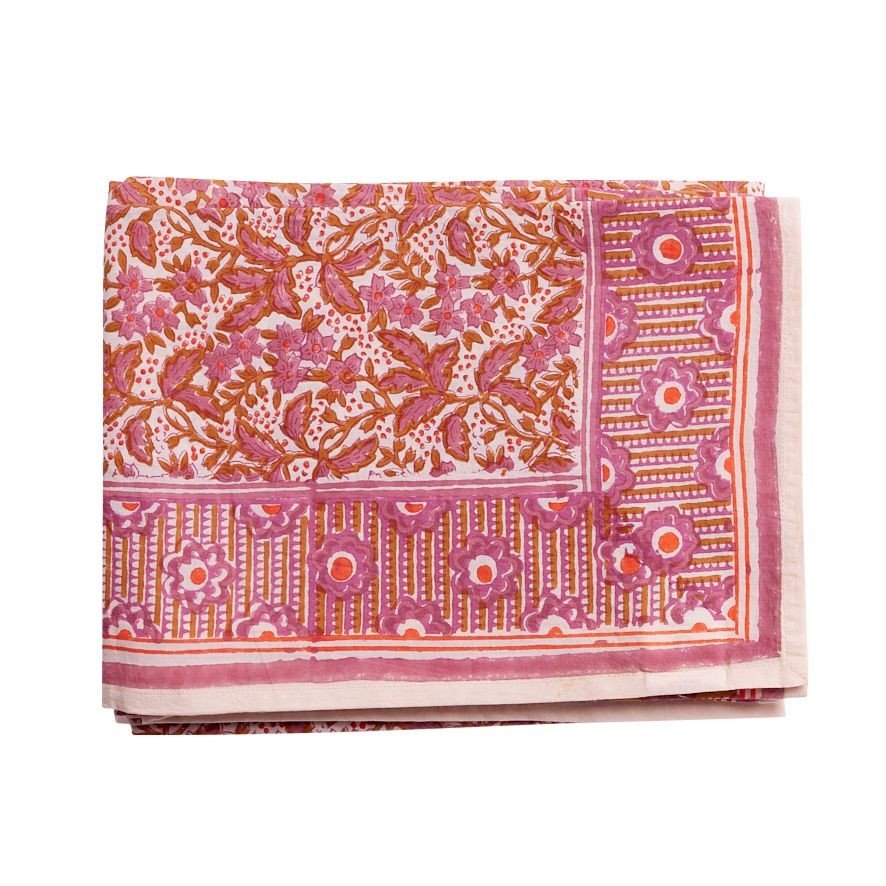 Nappe en coton block print Nalini Rose 170 x 300 cm - vue 2