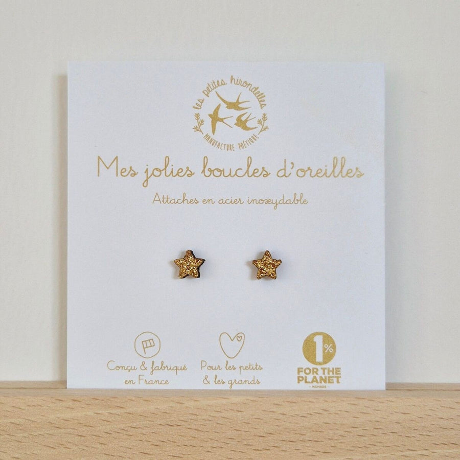 Boucles d'oreilles enfant pailletées étoiles multicolore