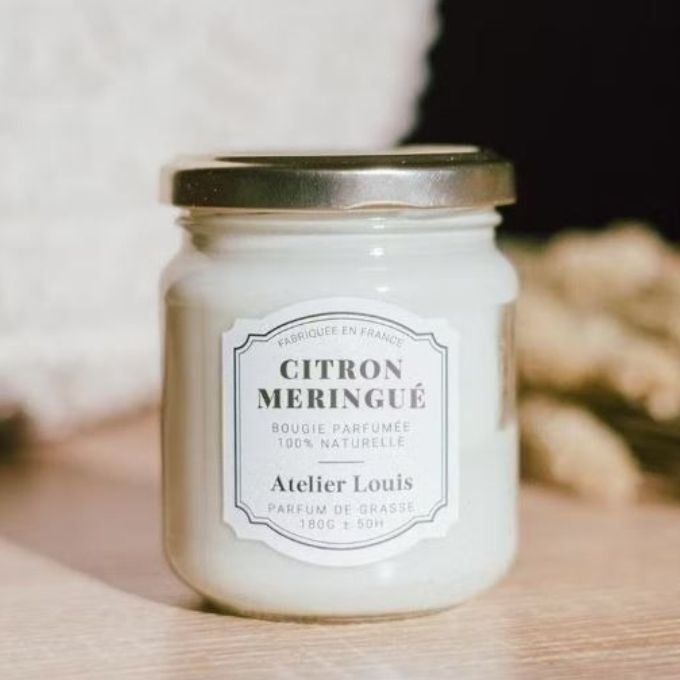 Bougie naturelle parfumée citron meringué