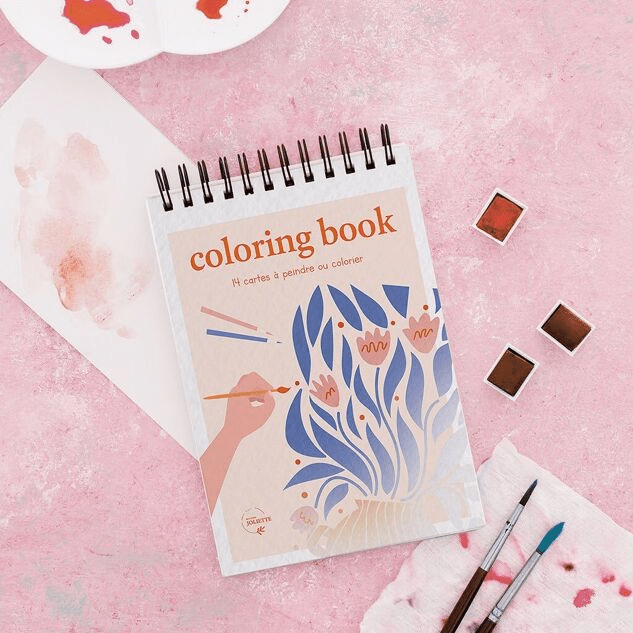 Carnet de coloriage A6 Fleurs colorées - Maison Joliette