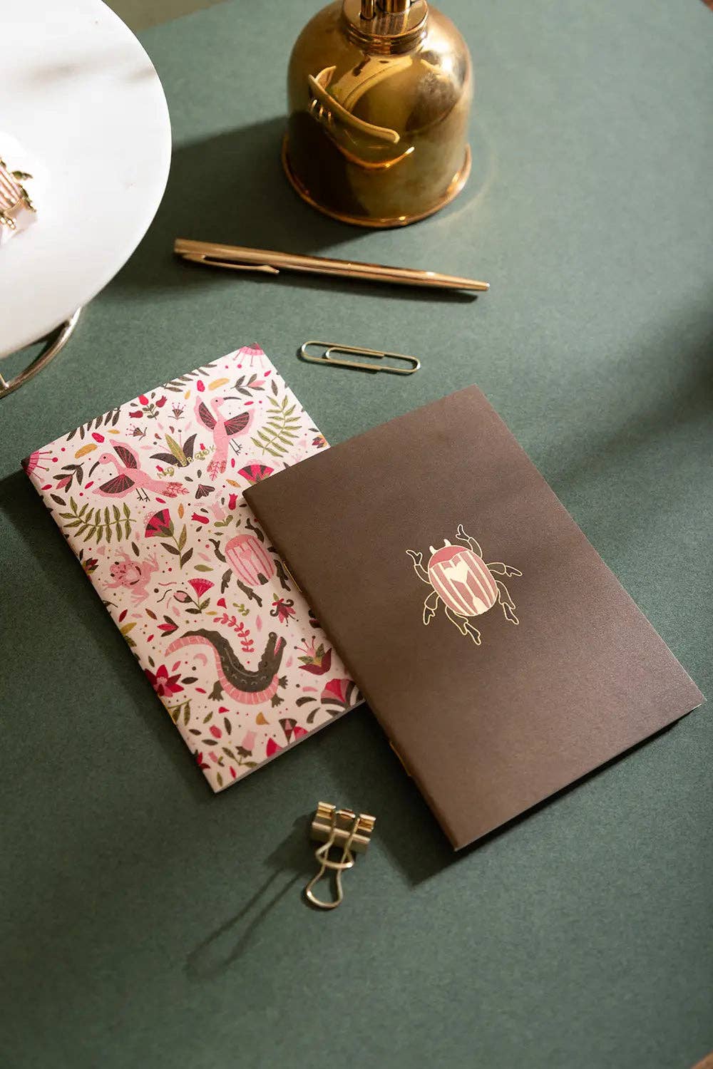 Carnet de notes A6 duo Croco rose - all the ways to say