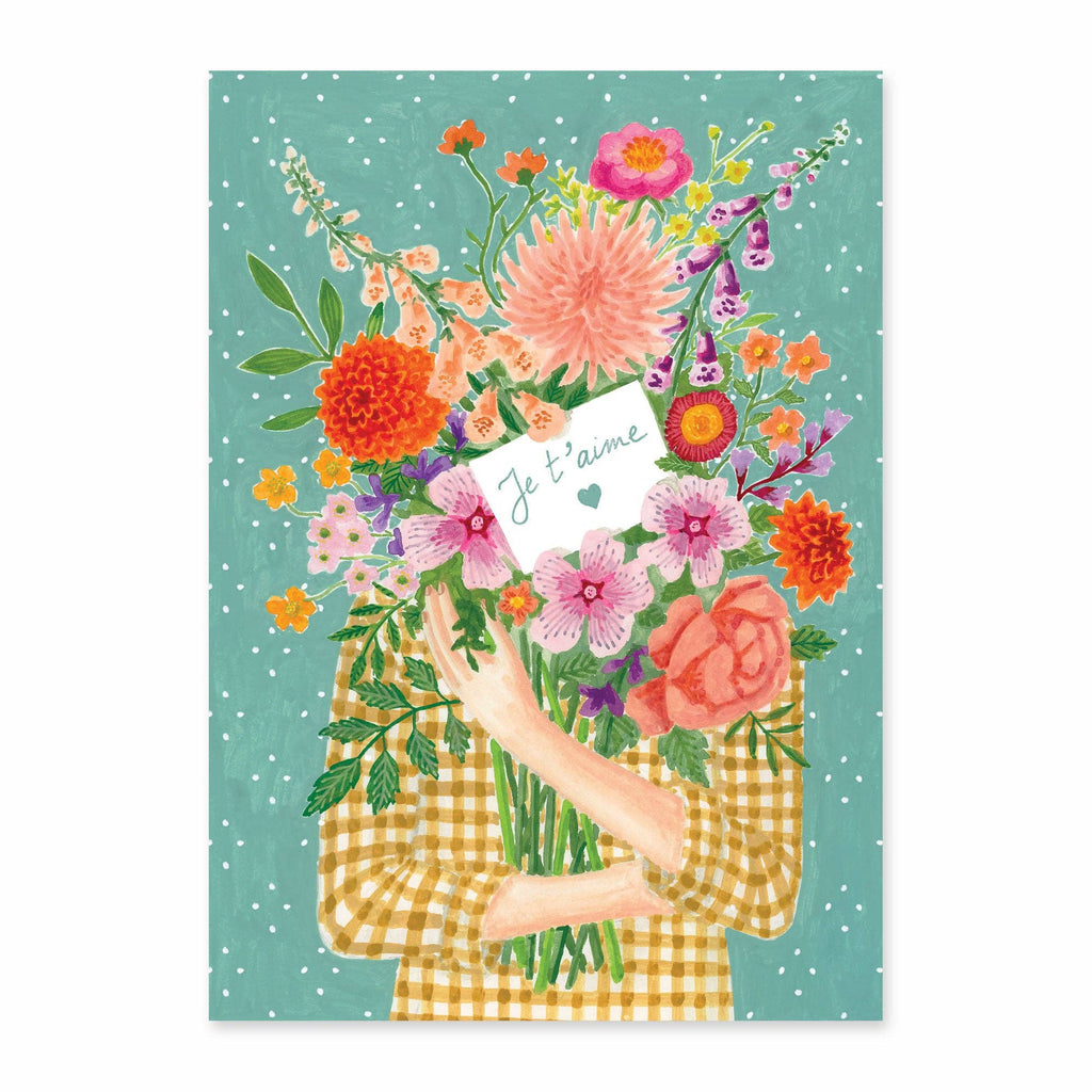 Carte Je t'aime avec des fleurs - Mélanie Voituriez