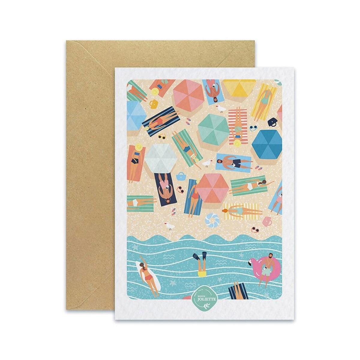 Carte postale vacance été à la plage – maison joliette
