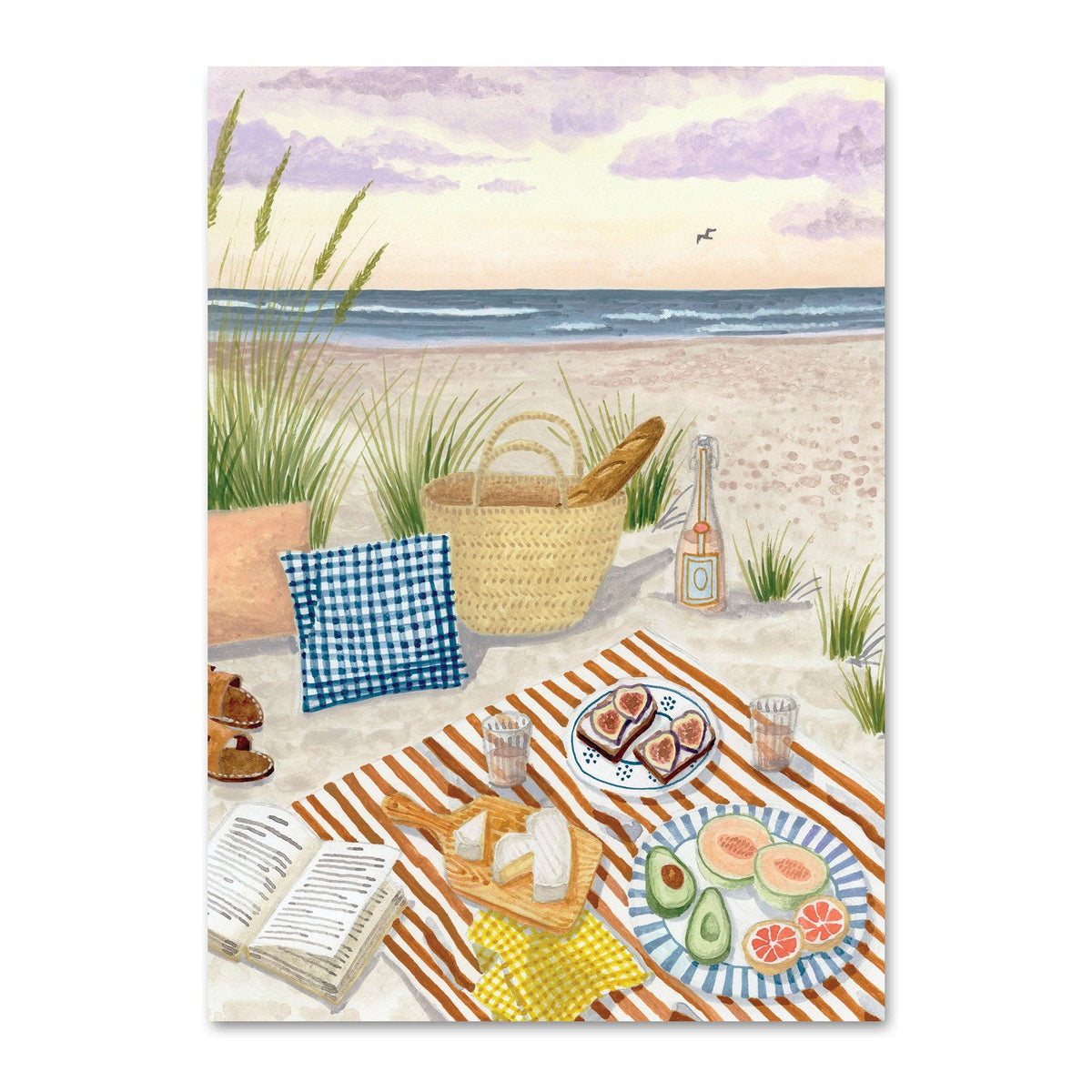 Carte postale Pique - nique plage - Mélanie Voituriez