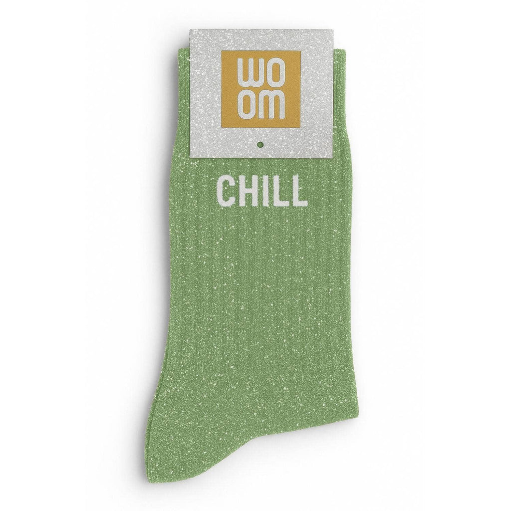 Chaussettes à paillettes "Chill" - Vert amande