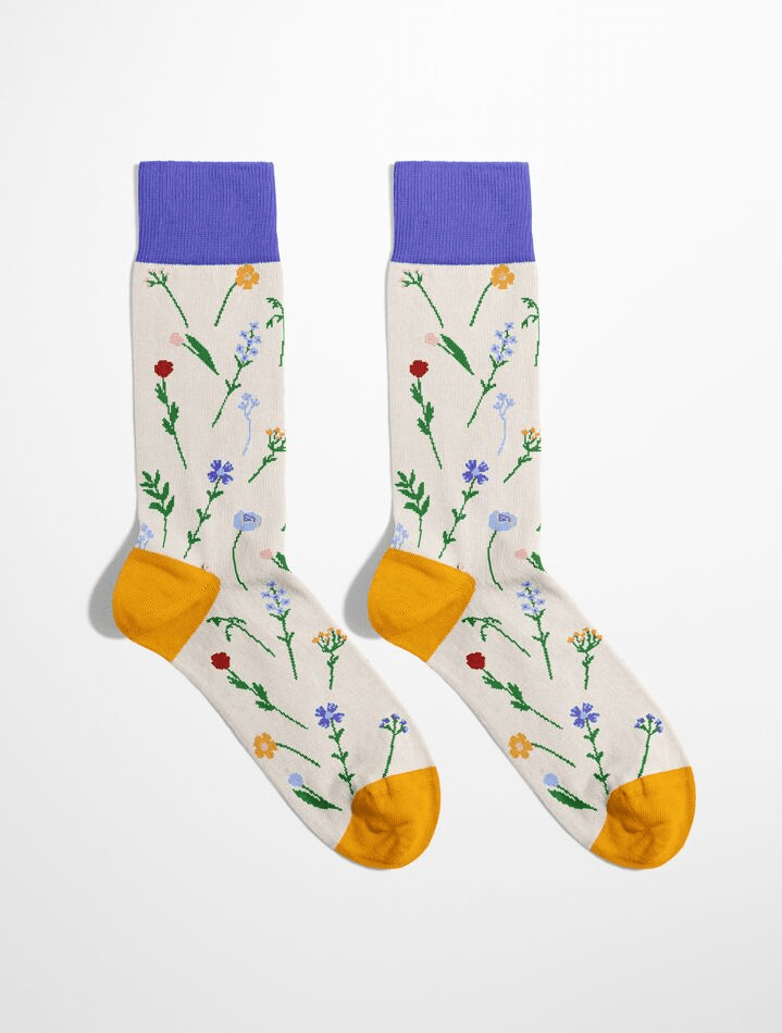 Chaussettes fantaisie homme motif fleurie