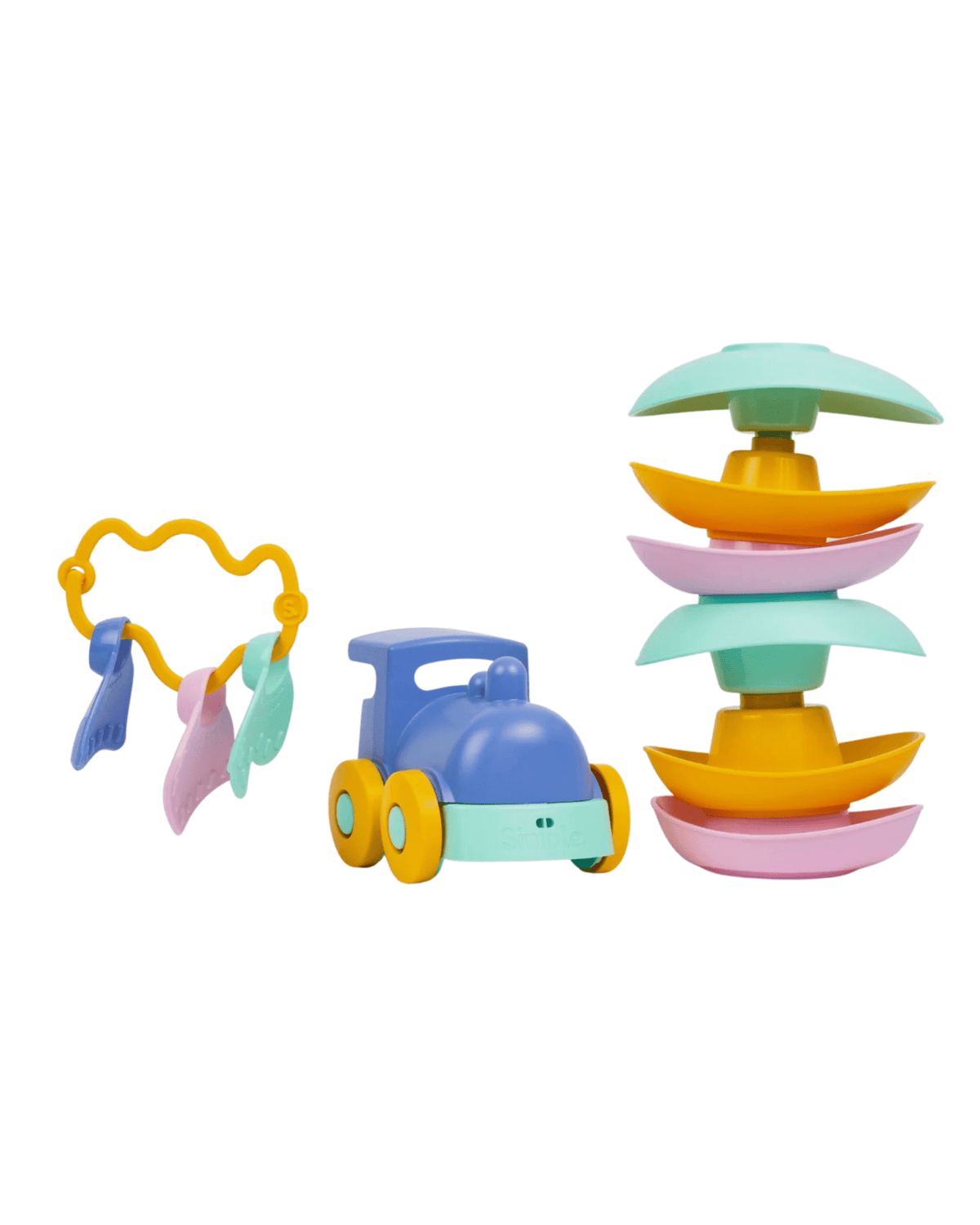 Coffret jouets d'eveil en plastique recyclé - le jouet simple.