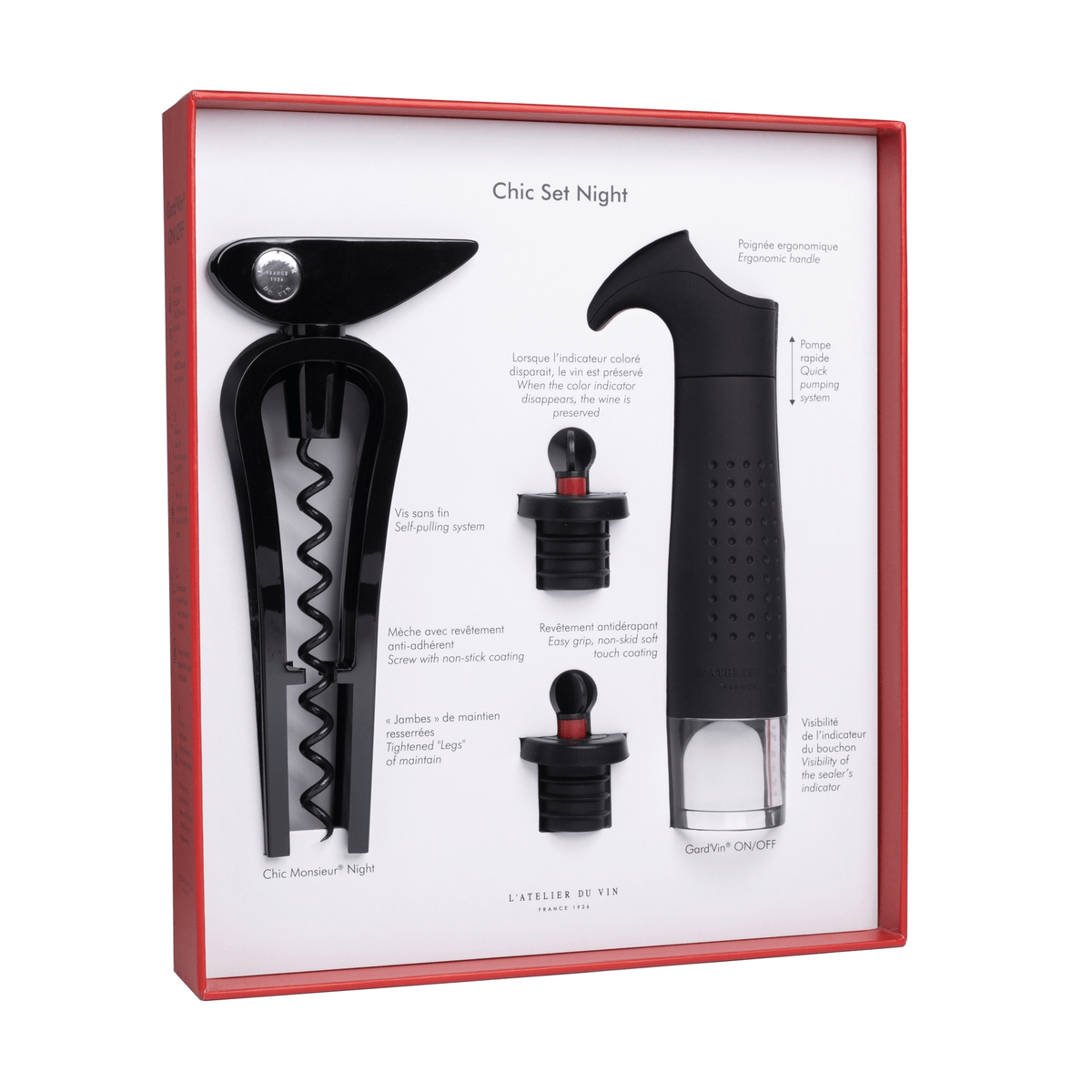 Coffret tire - bouchon et pompe à vin gard'vin® - cadeau sommelier atelier du vin