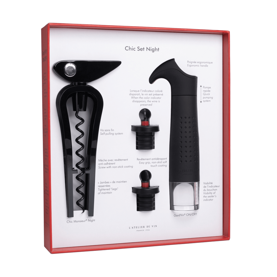 Coffret tire-bouchon et pompe à vin gard'vin® - cadeau sommelier