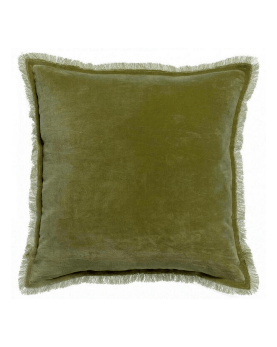 Coussin coton olive