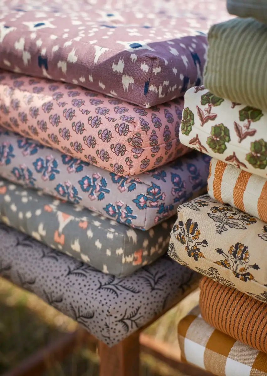 Coussin de chaise en coton à carreaux - Madam Stoltz