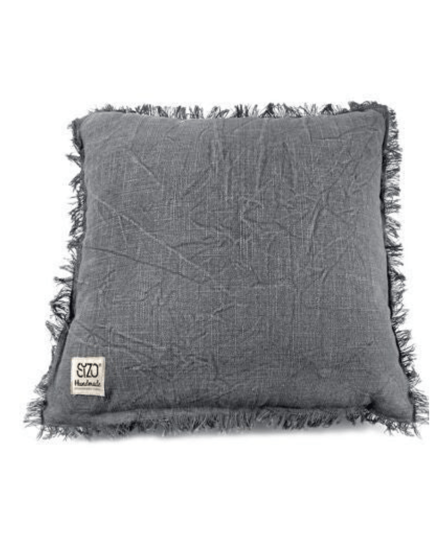 Coussin denim gris 45x45 cm en coton