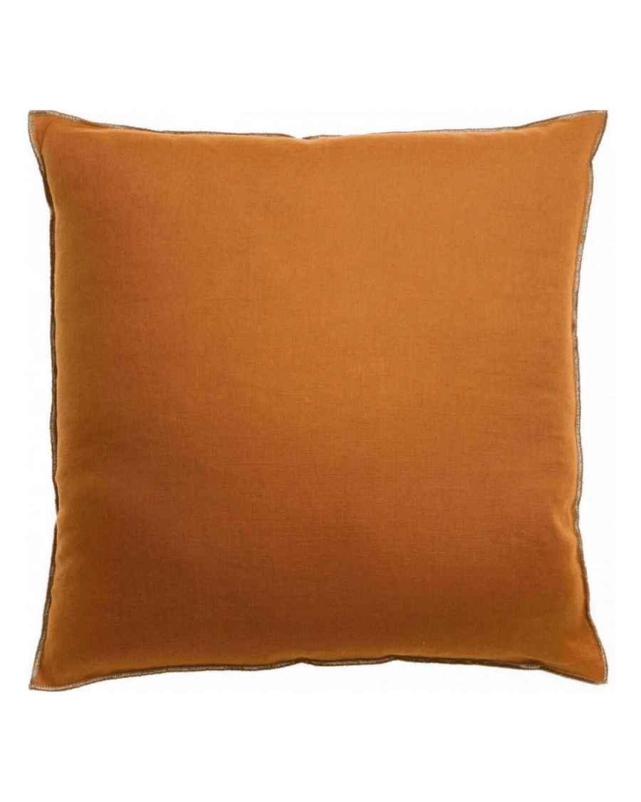 Coussin en lin céleste cuivre 45 x 45