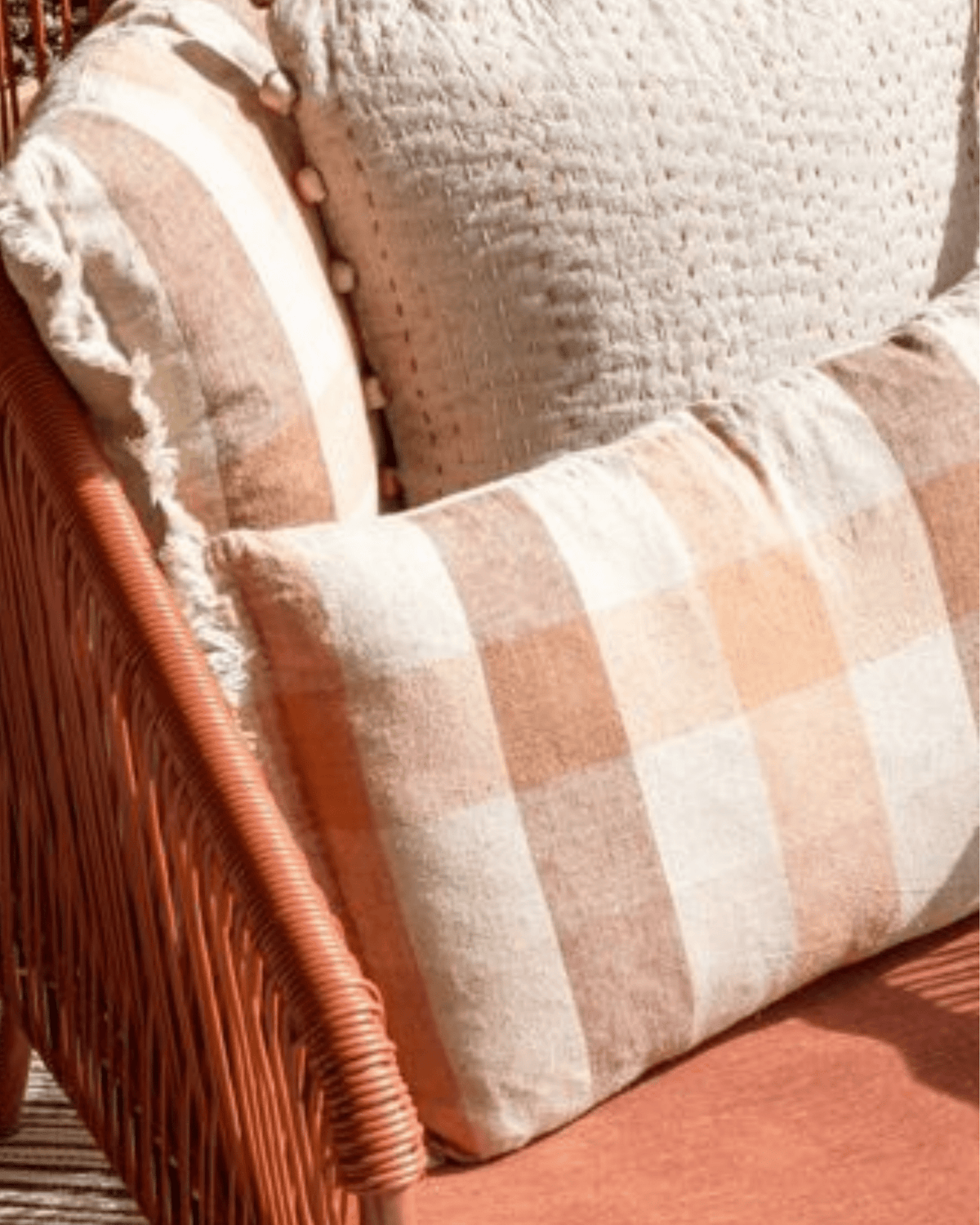 Coussin en lin terracotta