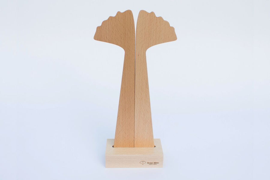 Couverts à salade en bois "ginkgo"