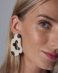 Boucles d’oreilles léopard écru et noir-Delarosa Studio-