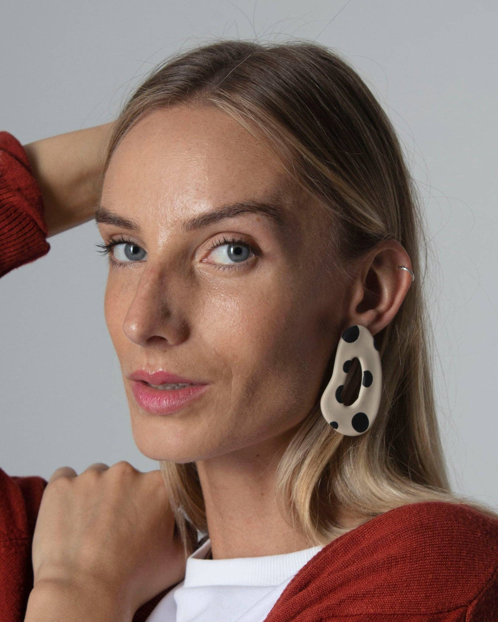 Boucles d’oreilles léopard écru et noir-Delarosa Studio-