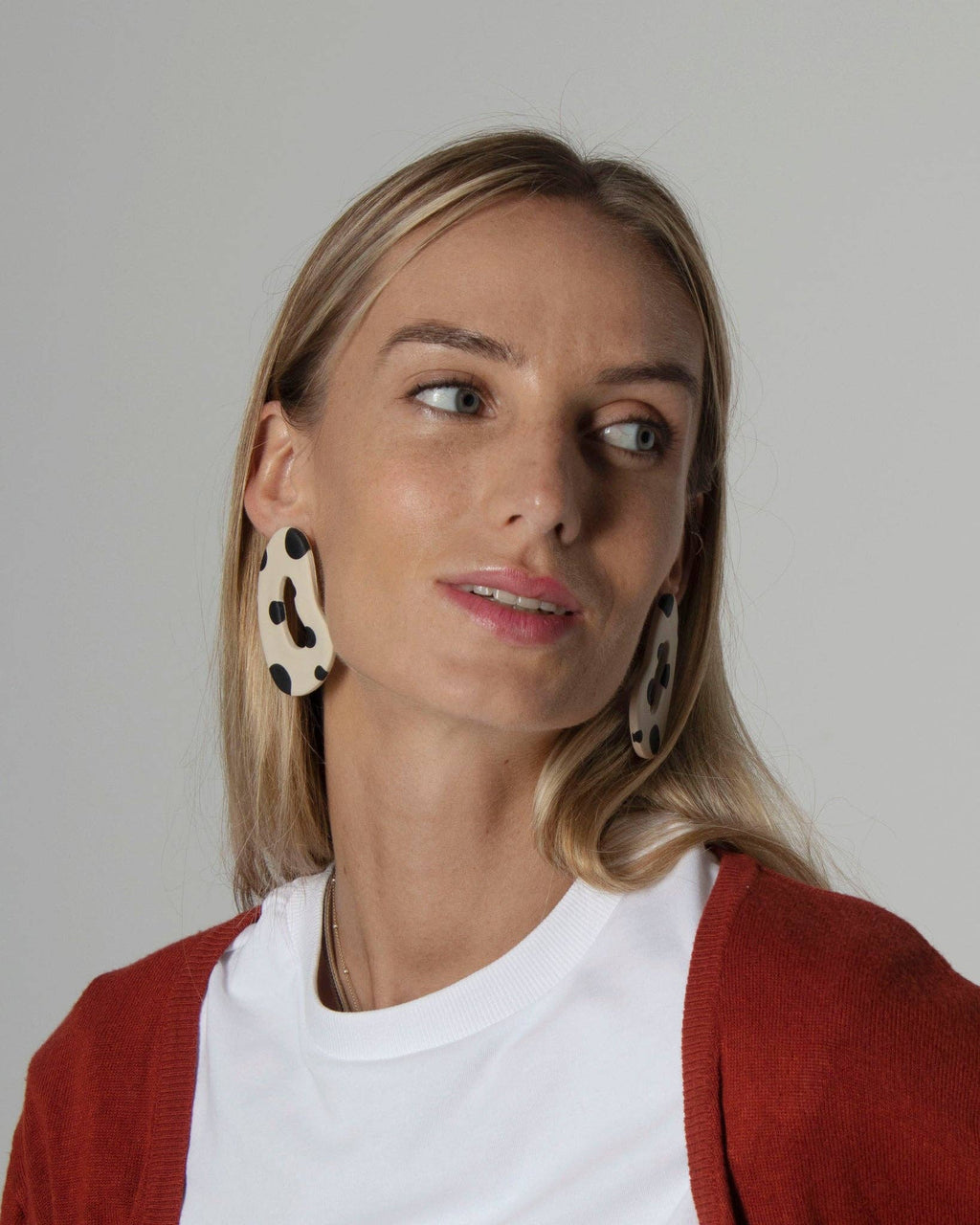 Boucles d’oreilles léopard écru et noir-Delarosa Studio-