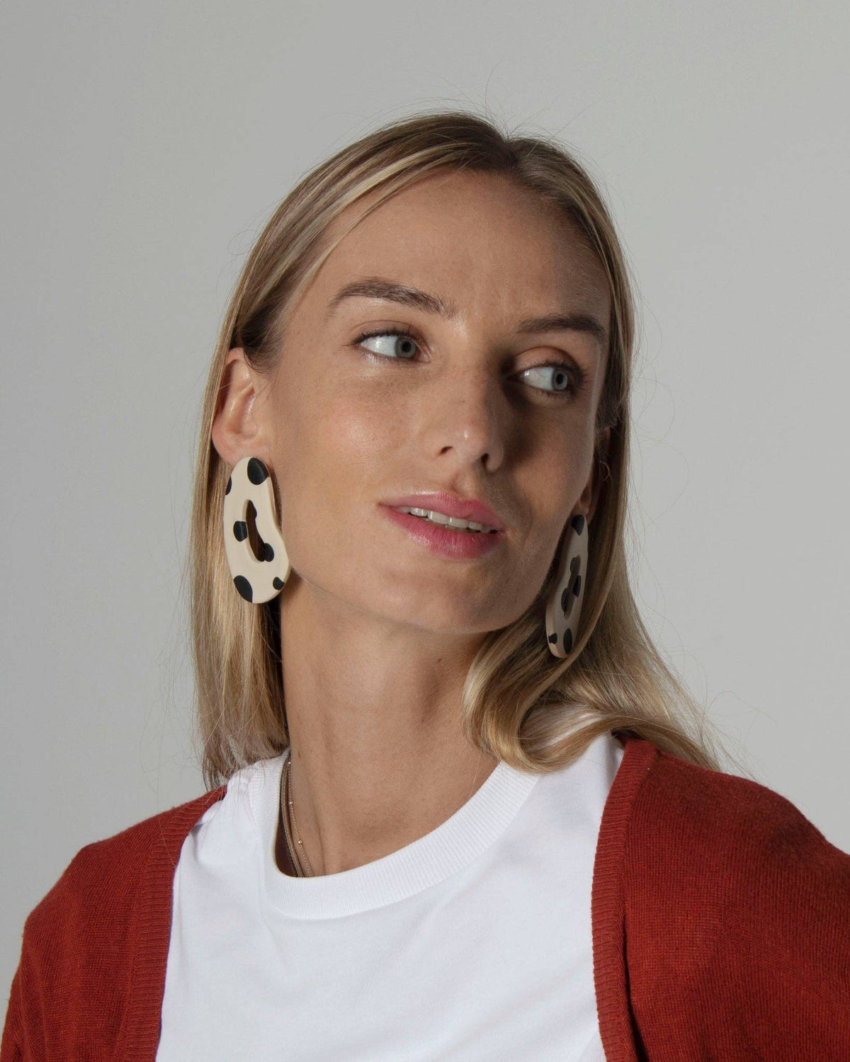 Boucles d’oreilles léopard écru et noir-Delarosa Studio-