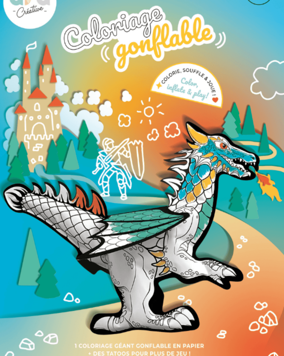 Dragon coloriage géant gonflable - Loisir créatif enfant