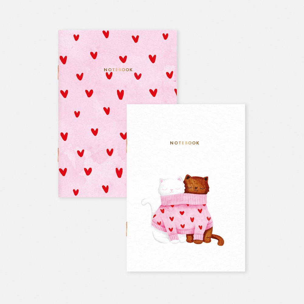 Duo de carnets de Poche A6 "Together Cats" - all the ways to say