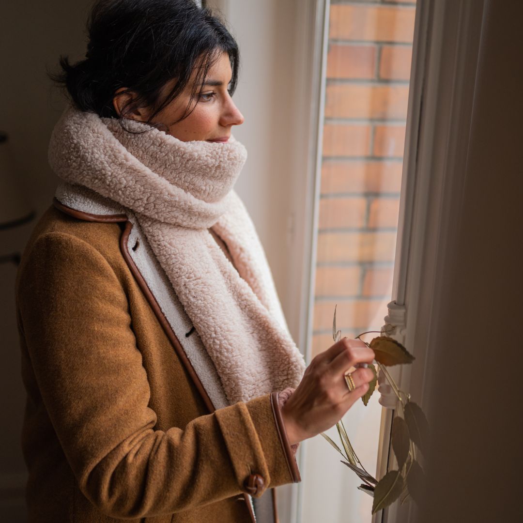 Écharpe sherpa femme – gentil coquelicot
