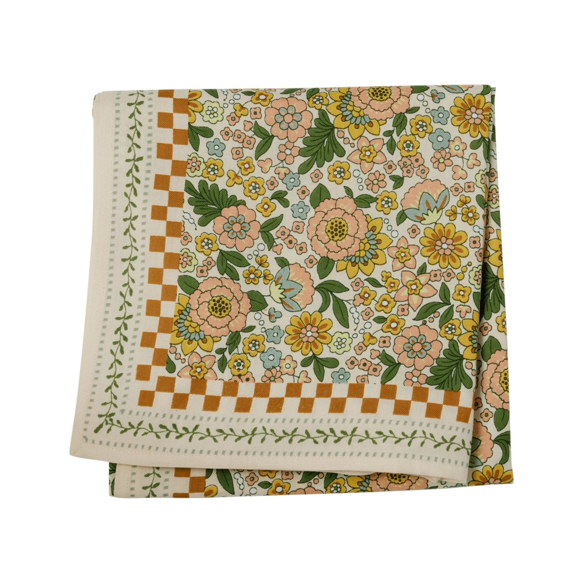 Foulard femme imprimé fleurs indiennes amaia rose corail - bonheur du jour paris