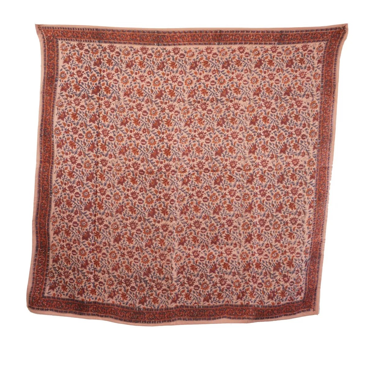 Foulard femme imprimé fleurs indiennes lucette pink - bonheur du jour