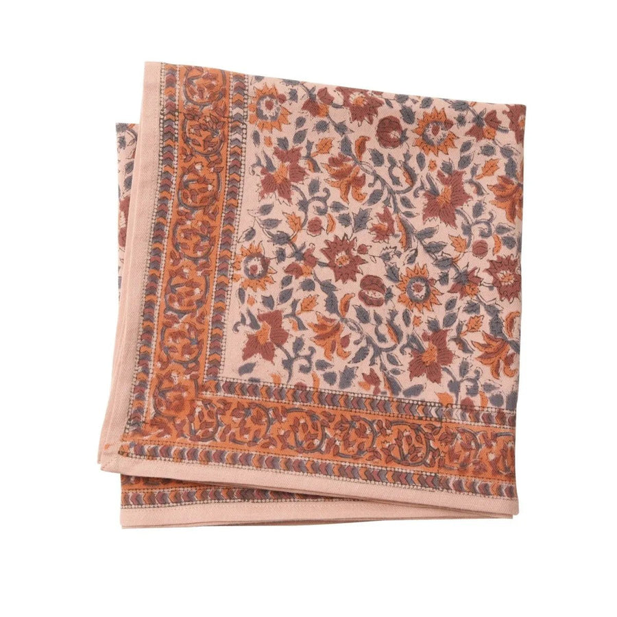 Foulard femme imprimé fleurs indiennes lucette pink