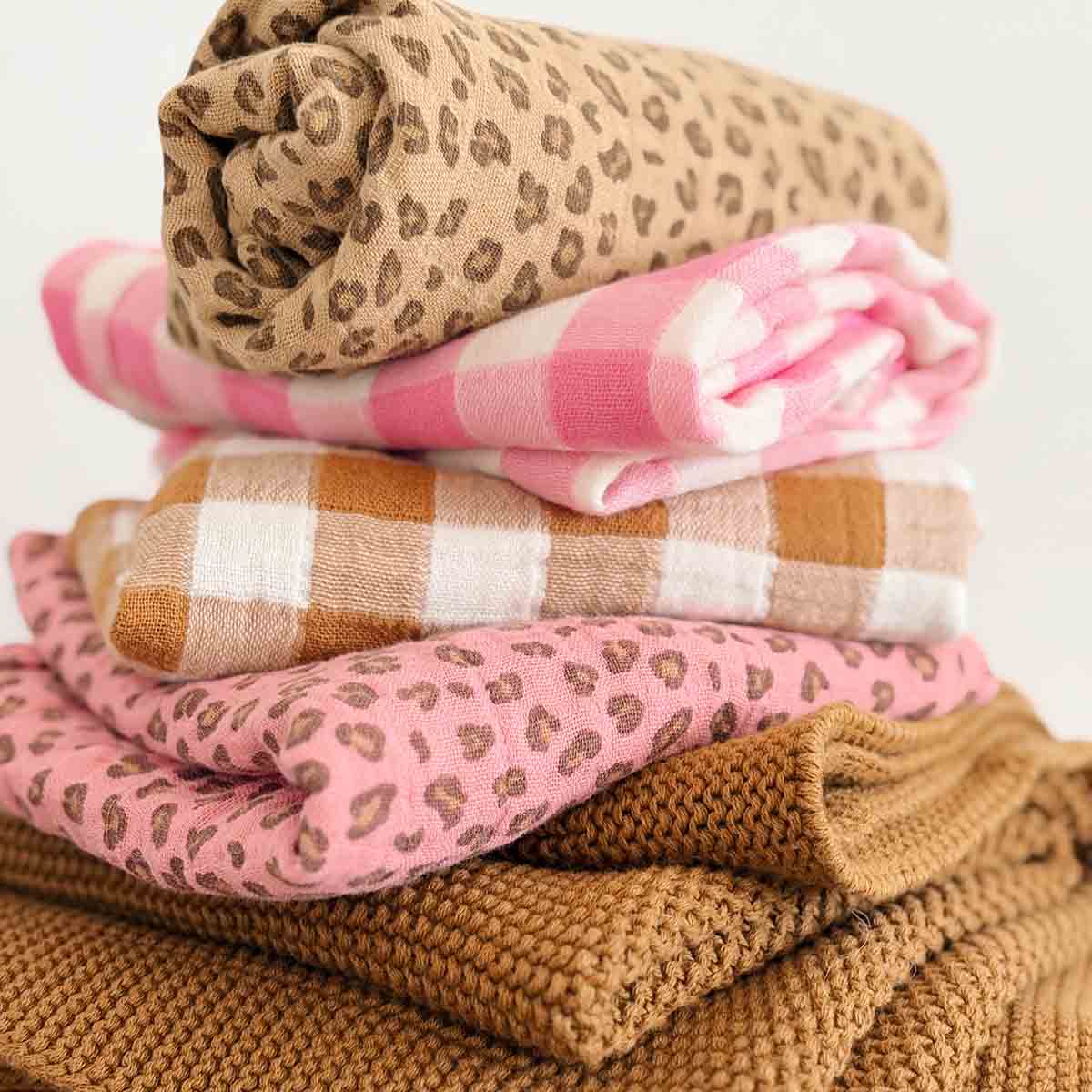 Foulard léopard enfant café - Rose in april
