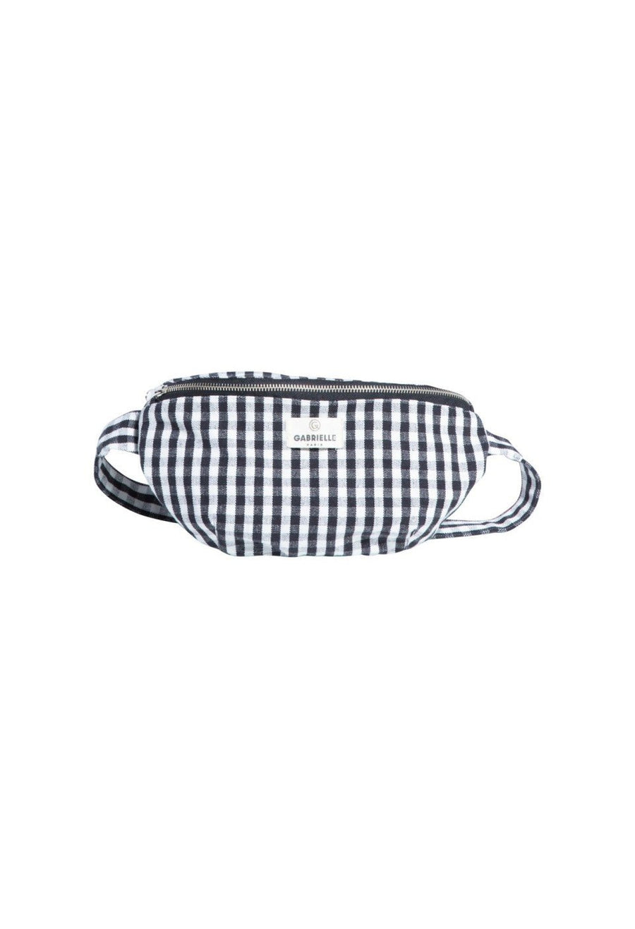 Sac banane femme en coton Vichy Black