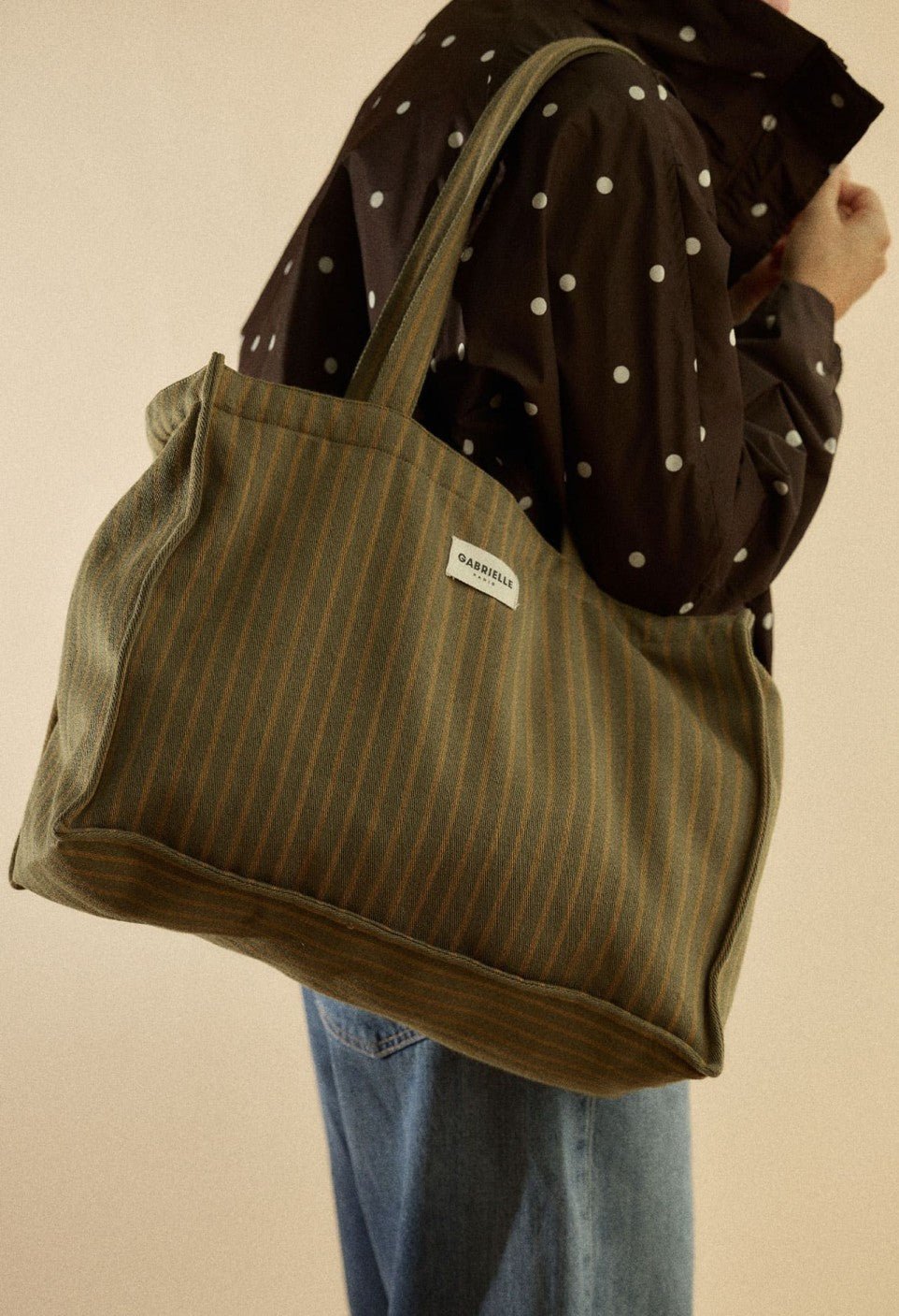 Sac cabas femme 24H en coton Rayures Rivoli - Gabrielle Paris - vue 1