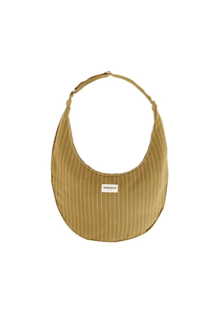 Sac demi-lune femme New B en coton Rayures Rivoli