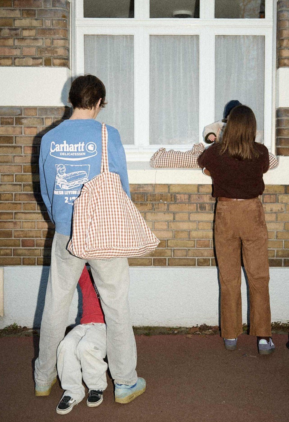 Sac week-end femme en coton vichy moka, Gabrielle Paris - vue 3