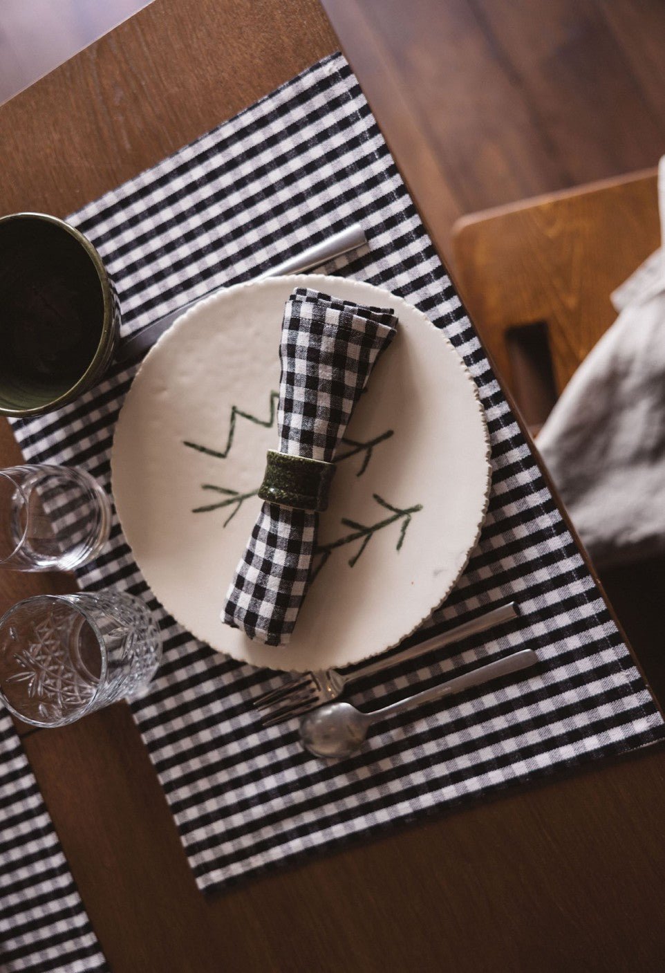 Set de table en coton Vichy Black - Gabrielle Paris - vue 4