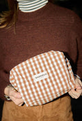 Trousse de toilette en coton Vichy Moka - Gabrielle Paris - vue 1