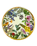 Grande assiette en bois décorative fleurs sauvages