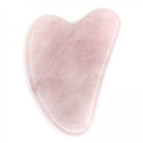 Guasha en quartz rose avec housse