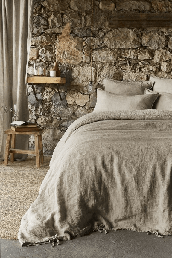 Housse de couette lin lavé soline sable