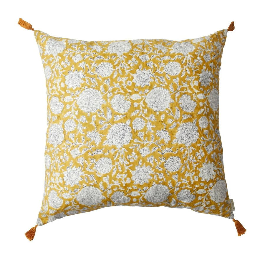 Housse de coussin fleuri bohème pia tupia absynthe