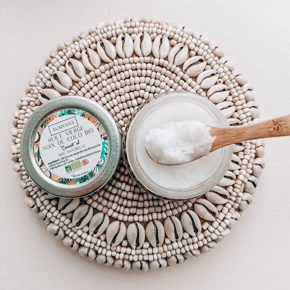 Huile vierge de coco bio pour cheveux