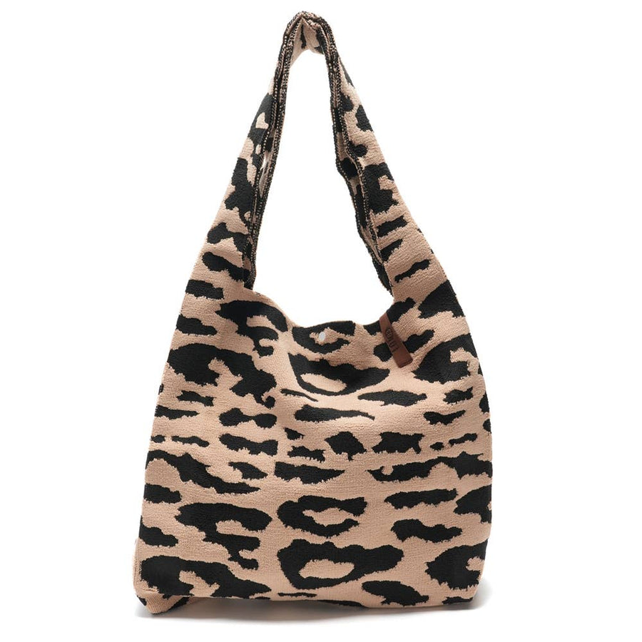 Sac cabas en tricot Lois léopard