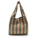 Sac cabas en tricot Lois rayé kaki - LOT83