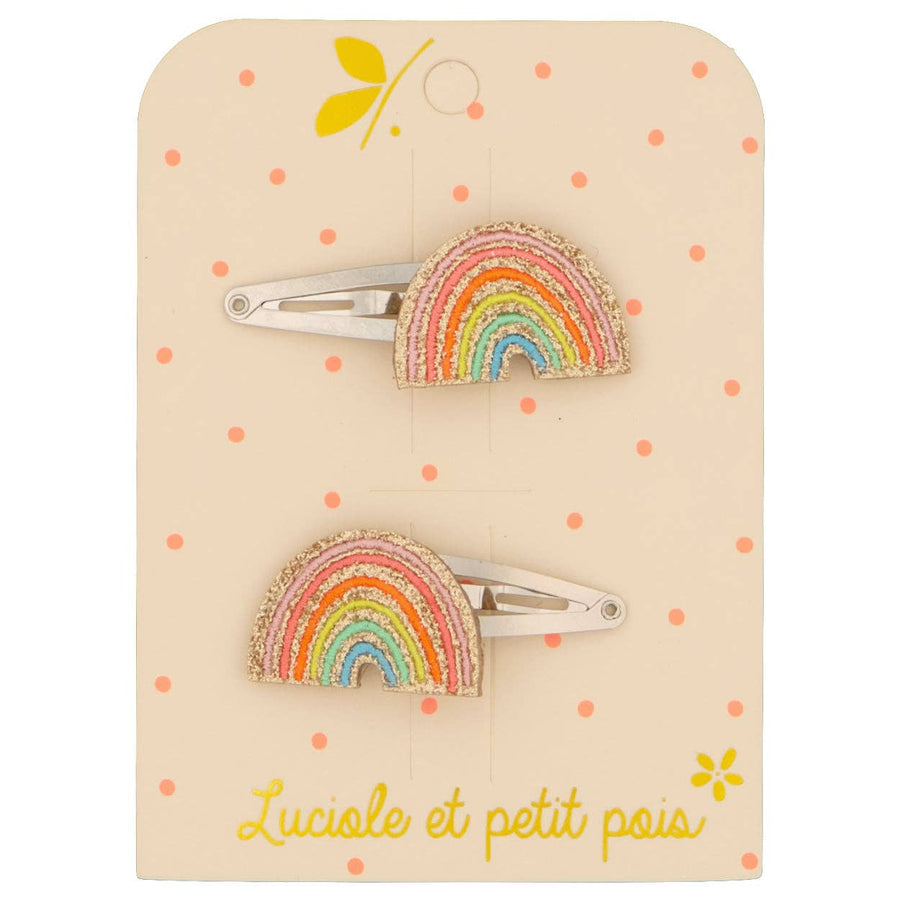 Barrettes enfant arc-en-ciel multicolore (paire)