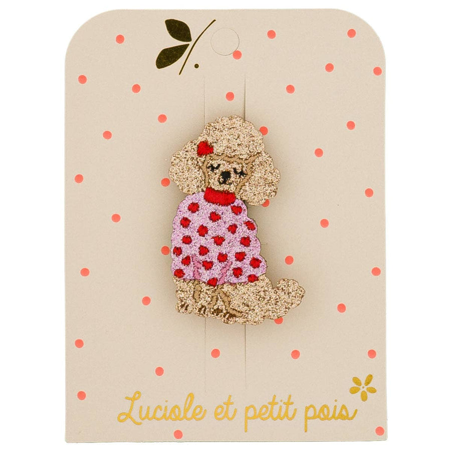 Broche enfant à paillettes Caniche
