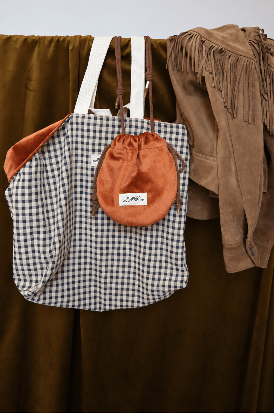 Mini sac bourse Le Groom Velours Cognac - vue 7