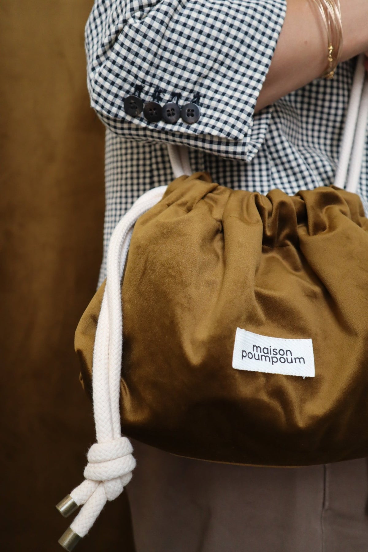 Sac bourse femme Le Raoul Velours Bronze - vue 2